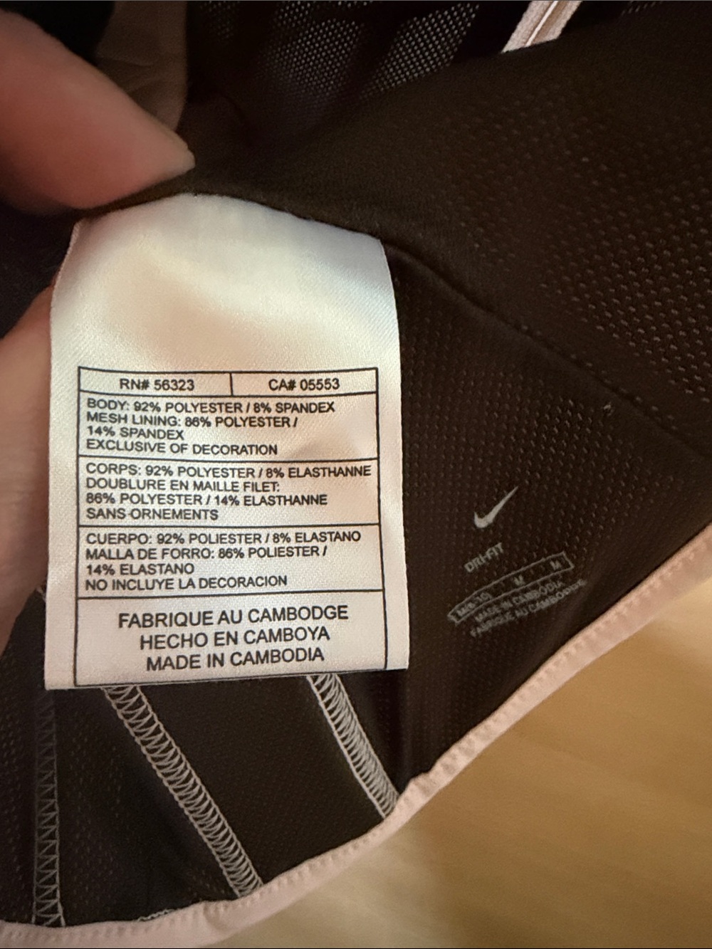 Nike Light Pink and Brown Active Bustier - Picture 6 of 6